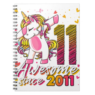 11 Jahre alte Geschenke Unicorn Dabbing 11. Geburt Notizblock