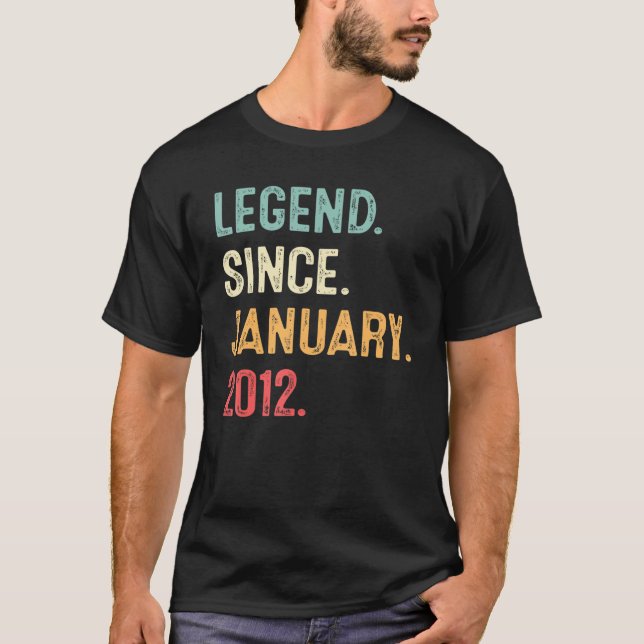 11 Jahre alte Legende Seit Januar 2012 11. Geburts T-Shirt (Vorderseite)