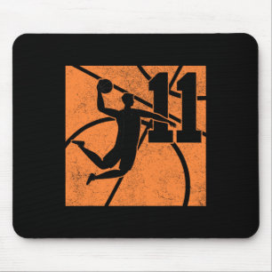 11 Jahre alter Basketball Dunk 11. Geburtstagspart Mousepad