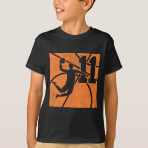 11 Jahre alter Basketball Dunk 11. Geburtstagspart T-Shirt