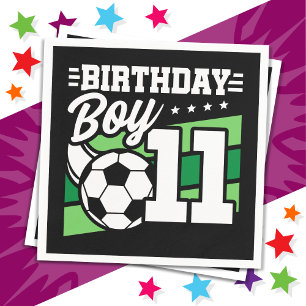 11 Jahre alter Fußball Kinder 11. Geburtstag Junge Serviette