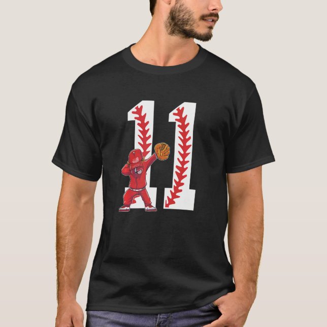 11 Jahre alter Junge Baseball Spieler 11. Geburtst T-Shirt (Vorderseite)