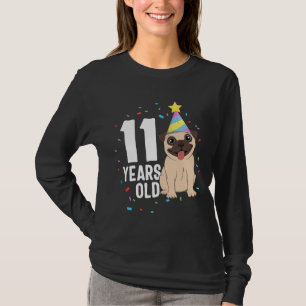 11 Jahre alter Mops Geburtstag Hund Lover Party 11 T-Shirt
