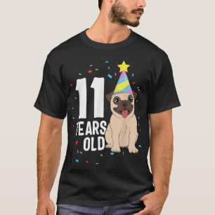 11 Jahre alter Mops Geburtstag Hund Lover Party 11 T-Shirt