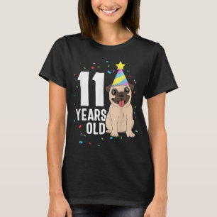 11 Jahre alter Mops Geburtstag Hund Lover Party 11 T-Shirt
