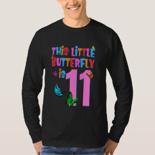 11 Jahre alter Schmetterling Niedlich 11. Geburtst T-Shirt