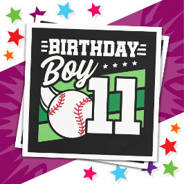 11 Jahre altes Baseball Party Thema 11. Geburtstag Serviette