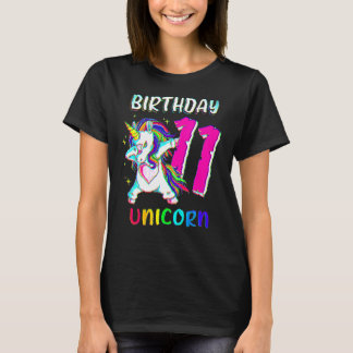 11 Jahre altes Mädchen Dabbing Einhorn 11. Geburts T-Shirt