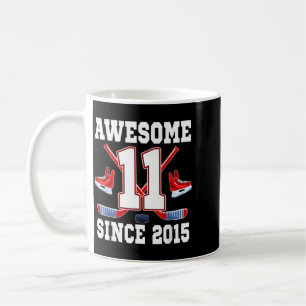11 Jahre großartig seit 2015 Hockey-Themen-Geburts Kaffeetasse