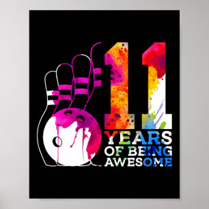 11 Jahre Phantastischer Bowling 11. Geburtstag Poster