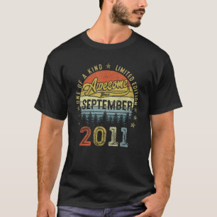 11 Jahre Vintag im September 2011 11 Geburtstag T-Shirt