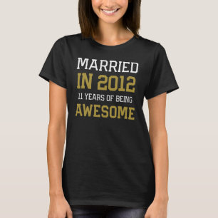 11. Jahrestag für Männer Verheiratet 2012 Paare H T-Shirt
