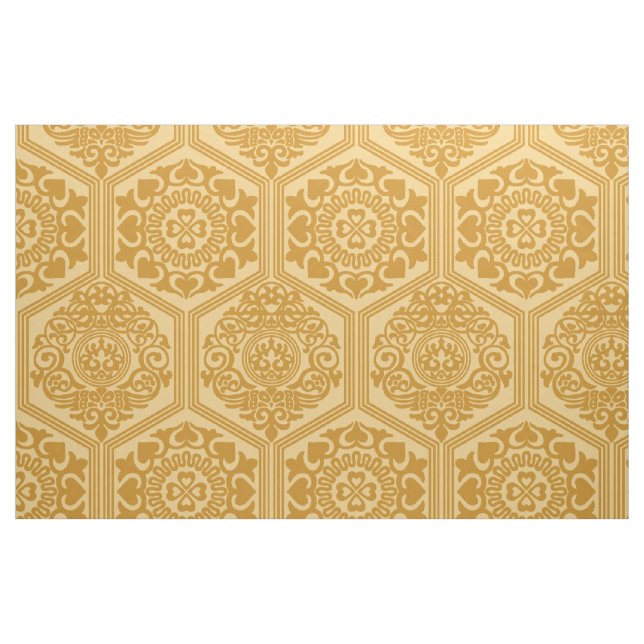 11.-Jahrhundert-Sechsecke - Hellgoldrute Stoff (Fat Quarter (45,7 x 55,9 cm))