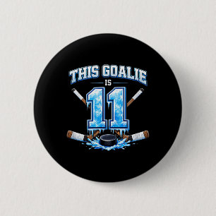 11-jähriger Geburtstag Eishockey Torwart Button