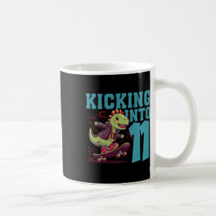 11-jähriger Skater Skateboard fahrender T-Rex Dino Kaffeetasse