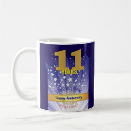 11-jähriges CUSTOM Erholung Jahrestag kühne Zahl Kaffeetasse