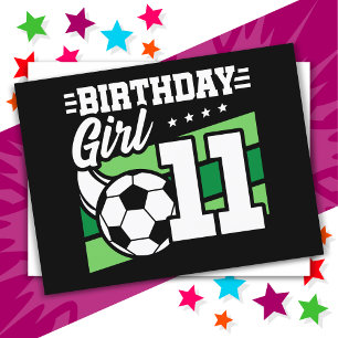 11-jähriges Fußball-Elf-Geburtstagsmädchen Postkarte