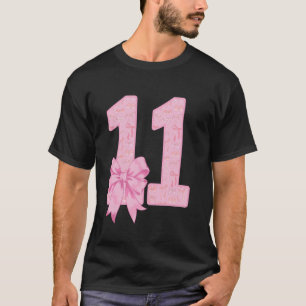 11-jähriges Geburtstag Mädchen Kokette Rosa Schlei T-Shirt