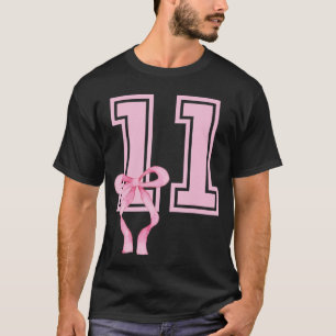 11-jähriges Geburtstagsmädchen Coquette Rosa Schle T-Shirt