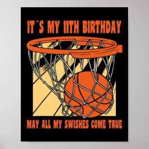 11-jähriges Glück 11. Geburtstag Basketball 11. Bi Poster