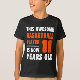 11-jähriges Glück 11. Geburtstag Basketball 11. Bi T-Shirt