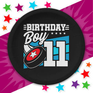 11-jähriges Hockey Party Thema 11. Geburtstag Jung Pappteller