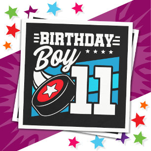 11-jähriges Hockey Party Thema 11. Geburtstag Jung Serviette
