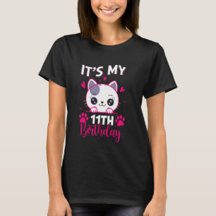 11-jähriges Mädchen Geburtstag Katze für Mädchen E T-Shirt