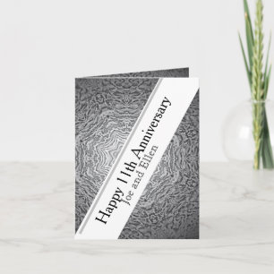 11. Jubiläum Stahl bearbeitbar Karte