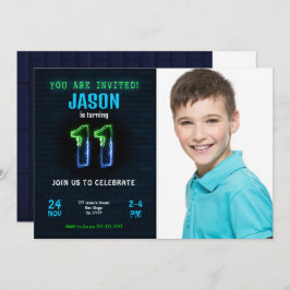 11. Junge Geburtstag Foto Einladung