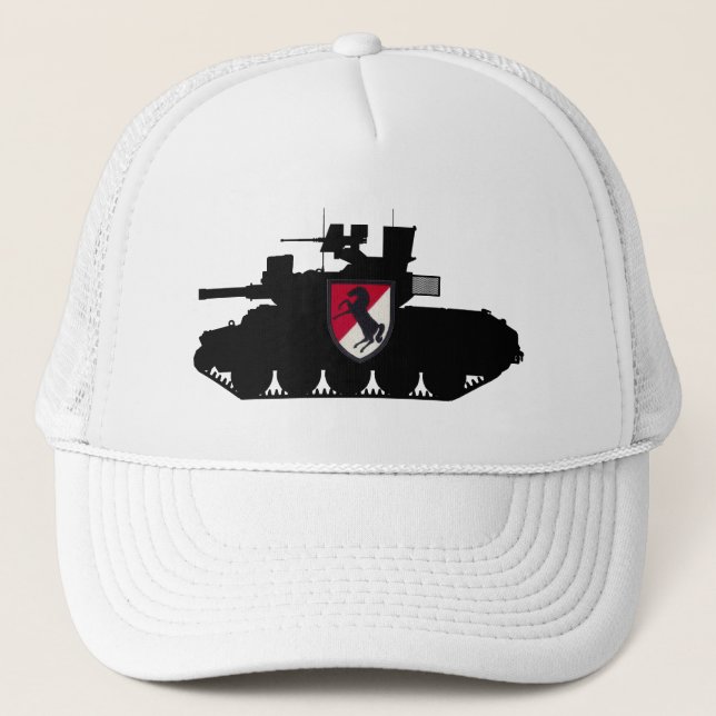 11. Kavallerie "Blackhorse" M551 Masche-Zurück Hut Truckerkappe (Vorderseite)