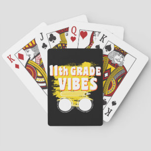 11. Klasse Vibes-Shirt Rückkehr zur Schule Erster  Spielkarten