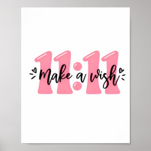 11 Mach einen Wunsch Cute Pink Typografie Poster