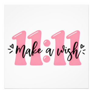 11 Mach einen Wunsch Cute Pink-Typografie-Poster Fotodruck