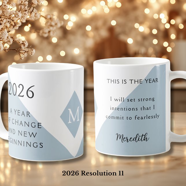 11. New Year Resolution for 2026 Year of Change  Kaffeetasse (2026 Year of Change and New Beginnings Dusty Blue Resolution 11 Coffee Mug)