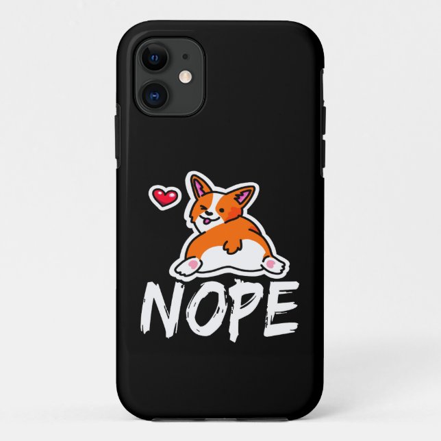 11 Nope Corgi Case-Mate iPhone Hülle (Rückseite)