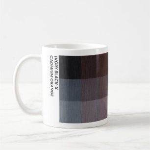 11 oz Elfenbein Schwarz x Kadmium Orange Tasse