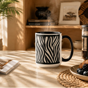 11 OZ. KAFFEE-TASSE - "ZEBRA-DRUCK" TASSE