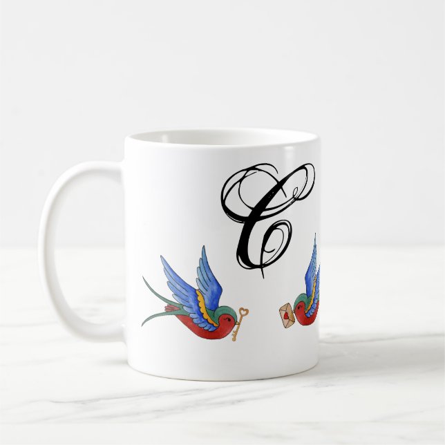 11 Oz. Tasse Bird Tattoo Sparrow (Links)