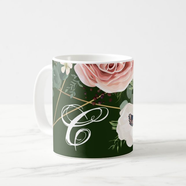 11 Oz. Tasse Geometric Garden Rose Hunter (Vorderseite Links)
