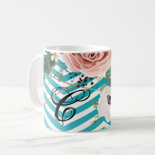 11 Oz. Tasse geometrische Rose Zickzack Aquamarin