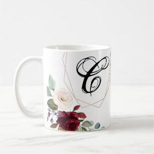 11 Oz. Tasse White Roses Gold Geometric