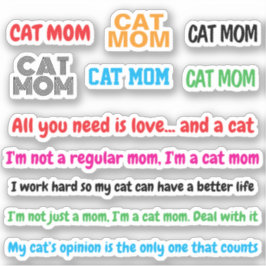 11 PCS Niedliche Mutterzitate | Funny Cat Mama Sti Aufkleber