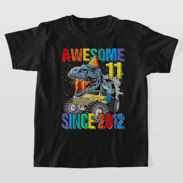 11 Phantastisch seit 2012 Dinosaurier Monster Truc T-Shirt (Ablage )