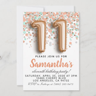 11. Rose Gold Geburtstag Einladung