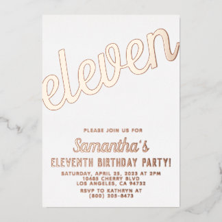 11. Rose Gold Geburtstag Folieneinladung