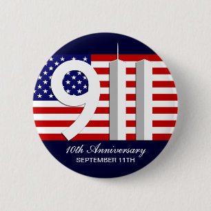 11. September - 9/11 10. Buttone des Button