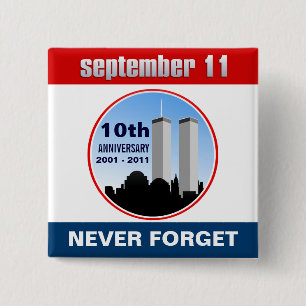 11. September - 9/11 10. Buttone des Button