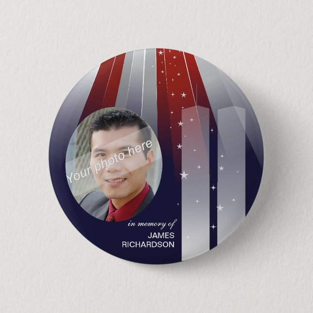 11. September - 9/11 WTC ErinnerungsFoto-Buttone Button (Vorderseite)