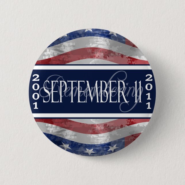 11. September Gedenkknopf Button (Vorderseite)